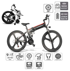 Bicicleta Eléctrica PLEGABLE 350W/500W 26 Pulgadas para Hombres Mujeres /Bicicleta de Montaña/ e-Bike Aluminio 48V 10AH Batería de Litio Shimano 21 Ve en oferta