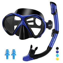 Glymnis Gafas de Buceo Gafas Snorkel Seco Completo Kit de Snorkel Máscara de Buceo y Snorkel Seco Set Máscara Set de Snorkel Profesional para Adultos  características