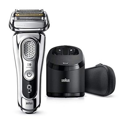 Braun Series 9 9395cc Afeitadora Eléctrica Hombre Última Generación: Afeitadora Barba con Estación Limpieza y Carga Clean&Charge, Funda de Piel, Cromo