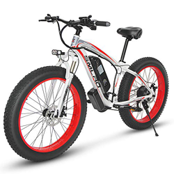 KUDOUT Bicicleta eléctrica de montaña, 800W, Batería 48V 26" E-Bike Sistema de Transmisión de 21 Velocidades con Linterna con Batería de Litio Desmont en oferta