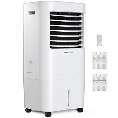 Pro Breeze Climatizador Evaporativo Portátil 10L con 4 Modos de Funcionamiento, 3 Velocidades de Ventilador, Pantalla LED y Control Remoto