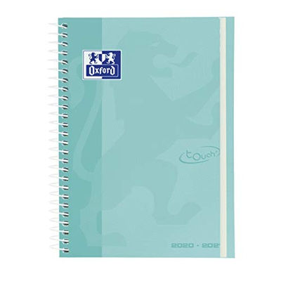 Agenda Escolar 2020/2021 Oxford School Soft Touch Semana Vista. 12x18 cm. Castellano. Color Ice Mint.