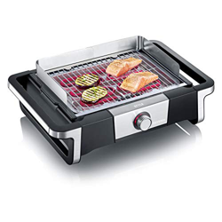 Severin PG 8112 Style Grill, Carcasa SafeTouch, 2500 W, hasta 320 Grados C, Cable de alimentación de 2 m, iluminación LED de Estado, Negro y Plata características