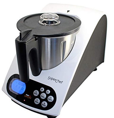 Superchef Robot de Cocina VA1500 Cook&MIx, 1100w+500w, jarra de 2 litros de capacidad real, 10 velocidades, de 40º a 110º