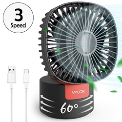 VPCOK Mini Ventilador USB Silencioso 2 en 1 Ventiladores de Sobremesa Ventilador Portátil con 3 Velocidades de Viento Potentes, Plegable 180° y Rotaci precio