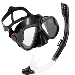 Set De Snorkel Dry Top, Máscara De Buceo Antivaho Y Antifugas, Vidrio Templado Y Vista Panorámica Panorámica Y Boquilla De Gafas De Snorkel De Fácil R características