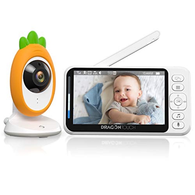 Dragon Touch Vigilabebés Inalambrico con Cámara 4.3" LCD Bebé Monitor Inteligente Cámara Vigilancia Vigilabebes con Visión Nocturna Sensor de Temperat