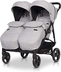 Silla de Paseo Domino Twin - 2020 Modelo actualizado de Carro Gemelar - Silla de Paseo bebe tiene cubiertas de las piernas, orientación del padre, man características