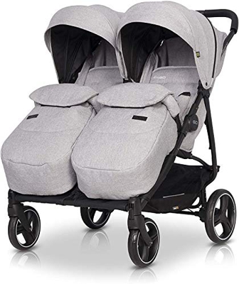 Silla de Paseo Domino Twin - 2020 Modelo actualizado de Carro Gemelar - Silla de Paseo bebe tiene cubiertas de las piernas, orientación del padre, man