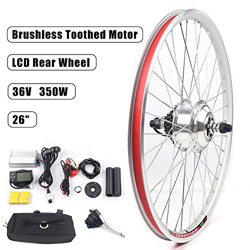 OUKANING 36V 350W 26"E-Bike Kit de conversión Hub Motor Motor Kit de conversión con Pantalla LCD Rueda Trasera Ebike Kit de conversión de Bicicleta el precio