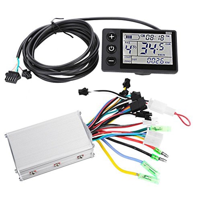 Outbit Controlador de Motor - 24V-48V Panel de Pantalla LCD Resistente al Agua Scooter eléctrico de Bicicleta Kit de Controlador sin escobillas para M