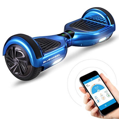 Bluewheel HX310s Patin eléctrico con Sistema de Seguridad para niños a través de App, Altavoz Bluetooth y Luces LED, 2 Motores de 700W, Patinete Scoot