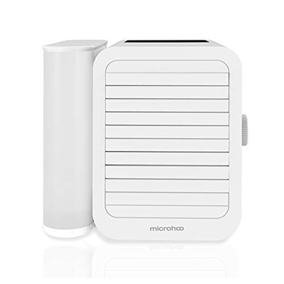 Microhoo Aire Acondicionado Personal Mini Refrigerador de Aire Humidificador Evaporativo Purificador 99 Velocidades Ventilador Eléctrico Portátil de E