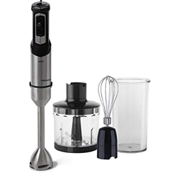 Mellerware Robot 1000 INOX Batidora de Mano, 1000 W, Acero Inoxidable. Vaso mezclador, Varilla mezcladora. Accesorios incluidos. Velocidad regulable F precio