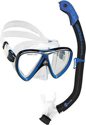 Cressi Ikarus & Orion Kits máscara Tubo, Adultos Unisex, Transparent/Black/Bleu, Un tamaño