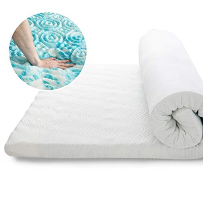 Bedsure Topper Colchón Viscoelástico 150x190x7cm de Memory Foam - Sobrecolchon Antiestático con 1 Funda Extraíble y Lavable - Cubrecolchon Espuma con 