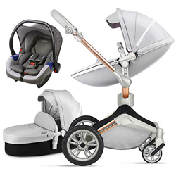 Hot Mom Silla de paseo Reversibilidad rotación multifuncional de 360 grados con buggy asiento y capazo 2020 Nueva actualización (Gris-3-ES) en oferta