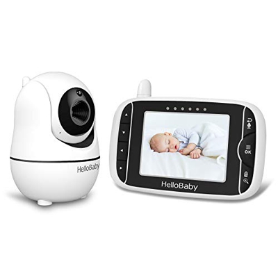 HelloBaby HB66 Vigilabebés Video Baby Monitor con Modo VOX Cámara Remota Pan-Tilt-Zoom 3.2 Pulgadas Pantalla LCD en color Infrarrojo Visión Nocturna M