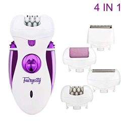 Depiladoras Facial Mujer Afeitadora Electrica Depilación Femenina Recortadora Bikini Fairycity 4 en 1 Máquina de Afeitar Pedicura Depilador con LED pa características