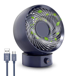 ventilador silencioso USB, RATEL ventilador de Escritorio portátil mini, 180° velocidad variable & Ángulo de rotación de 20 °, Con cable de 1,2 m, ade en oferta