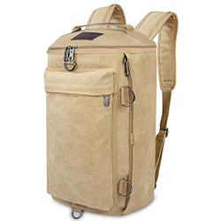 Bioasis Vintage Canvas Laptop Mochila de Viaje Messenger Bandolera Messenger Crossbody Daypack Bolsas (Caqui) características