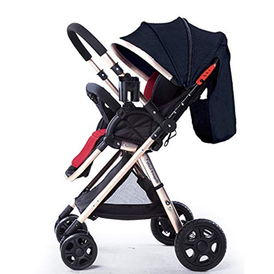 Sillas de paseo Mena UK High Landscape Baby Stroller Handle Reversible Infants Buggy se Puede sentar y tumbarse DownUltralight Portable Plegable Carro