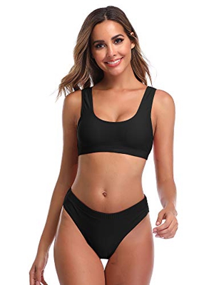 Summer Mae Bikinis Conjuntos de Dos Pieza Sexy Push up Cintura Alta para Mujer Negro L (EU 40)