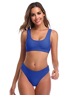 Summer Mae Bikinis Conjuntos de Dos Pieza Sexy Push up Cintura Alta para Mujer Azul XL (EU 42)