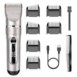 NWOUIIAY Cortapelos para Hombres Eléctrico Impermeable IPX7 Máquina de Cortar Pelo Profesional Cortadora de Pelo con 6 Peines Guía en oferta