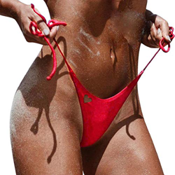 Bikini Tanga Mujer 2019 SHOBDW Sexy Bañador Mujer Playa de Verano Vendaje Color Sólido Traje de Baño Mujer Bañadores de Mujer(Rojo,L) características