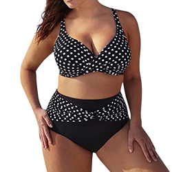 MMMYANG Conjunto de Bikini de Punto - Conjuntos de Bikini de Talla Grande para Mujer Trajes de baño de Cintura Alta de Dos Piezas Ropa de Playa de Ver características