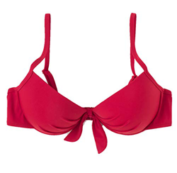 TEX - Sujetador de Bikini con Lazo para Mujer, Rojo Oscuro, 40 características