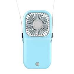 McNory Mini Ventilador USB Mini Fan Portátil 3000mah Tercer Ajuste de Marcha Ventilador de Cuello Colgante Portátil 180 ° se Puede Plegar(Azul) características