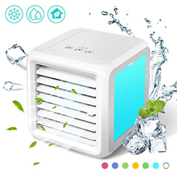 Baban Mini refrigerador de aire 3 en 1, aire acondicionado móvil, refrigerador de aire, ventilador de mesa silencioso, modo de conversión de luz LED características