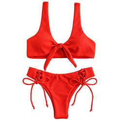 ZAFUL - Bikini brasileño para mujer Color naranja y rojo. M en oferta