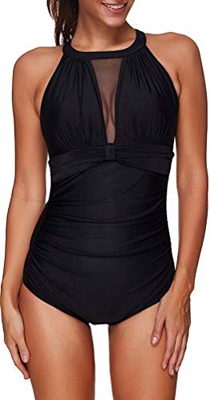 Leslady Mujer Trajes de baño Monokini Deep V Desmontable Relleno Almohadilla Bañador Transparente Cuerpo Adelgazante Sexy de una Pieza para Mujer Moda