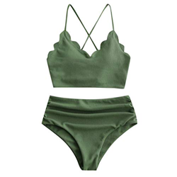 Bikinis Mujer 2020 Push up con Relleno - Color Sólido Traje De Baño Dos Piezas - Bañador Brasileño Braga Alta Y Top de Cruzada características