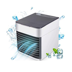 Aire Acondicionado Portátil, Mini Enfriador de Aire, 4 en 1 Mini Ventilador Humidificador Purificador, USB Air Cooler con 3 Velocidades y 7 Colores LE en oferta