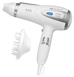 AEG HTD 5584 - Secador de pelo profesional iónico con difusor, 3 niveles de temperatura, 2 velocidades, 2200 W, color blanco y plata precio