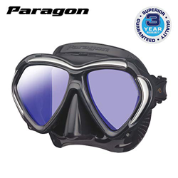 Tusa Paragon Gafas Máscara de buceo profesional adultos UV Filtro óptico Corrección vasos compatible -negro/plateado características