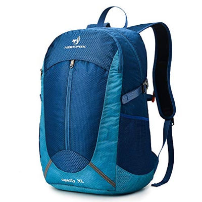 NEEKFOX Mochila de Senderismo Ligera Plegable 30L Viaje Día de Escalada Pack para Hombre Mujer, Peso Ligero Compacta Resistente al Agua Mochila para D