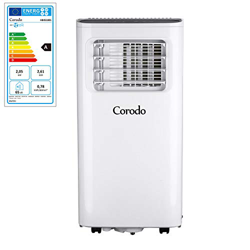 Corodo 4 en 1 Aire Acondicionado Portátil 7.000 BTU/h,Ventilador, Deshumidificador, Enfriador, Modo de Reposo,Mando a Distancia, Panel led,Conjunto de precio