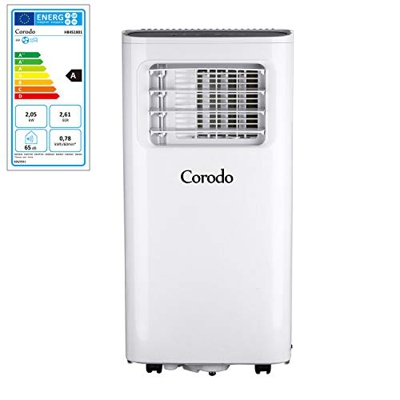 Corodo 4 en 1 Aire Acondicionado Portátil 7.000 BTU/h,Ventilador, Deshumidificador, Enfriador, Modo de Reposo,Mando a Distancia, Panel led,Conjunto de