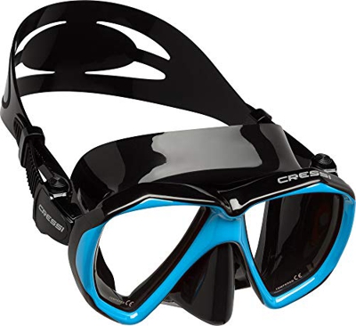 Cressi Ranger Mask Máscara de Buceo, Unisex Adulto, Negro/Azul Claro, Talla única