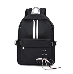 Joymoze Mochila Clásica para Mujer Mochila Escolar con Estilo para Niña Adolescente Negro en oferta