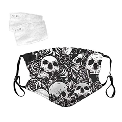 Adulto 𝐌𝐚𝐬𝐜𝐚𝐫𝐢𝐥𝐥𝐚𝐬 Reutilizables Lavables Impresión Halloween Floral de Calavera de Azúcar, Paño Seguro Suave Transpirable Protección Personal Diaria  en oferta