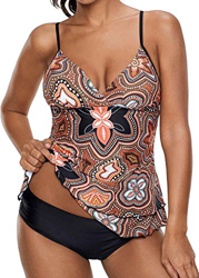 Socluer Tankini Traje de baño para Mujer Estampado Floral Elegante de Dos Piezas Push Up Vendaje Tamaño Grande S-5XL características