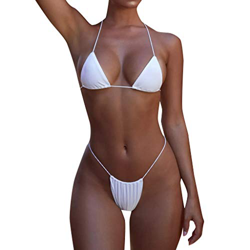 Bikinis Mujer, Dragon868 2020 Micro Brasileño Bikini Push-Up Bandeau Vendaje Trajes de Baño para Mujer Tanga de Cintura Alta Mini Ropa de Playa en oferta