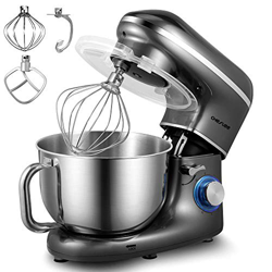 CHeflee Batidora Amasadora Profesional,1500W Silencioso Robot de Cocina de 6 Velocidades con Recipiente de Acero Inoxidable de 5,5 Litros,Gris precio