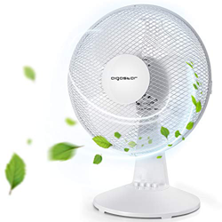 Aigostar Allace 33JTO - Ventilador de mesa con 3 velocidades, Ventilador sobremesa 43,5cm, oscilación silencioso de 80 grados, potencia 40 W, color bl en oferta